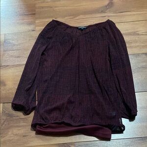 Burgundy Off-Shoulder Blouse